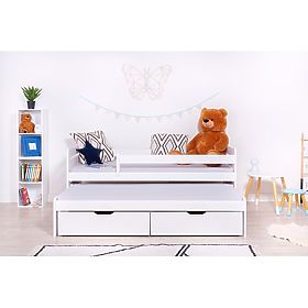Kinderbett mit Ausziehbett Praktik Modern - weiß, Ourbaby®