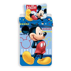 Kinderbettwäsche Mickey 'Hello' 140x200 cm + 70x90 cm, Mickey Mouse