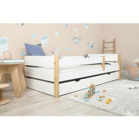 Kinderholzbett Scandie mit Rausfallschutz - weiß, Ourbaby®