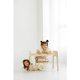 Kinderholztisch mit Stuhl S/M - natur