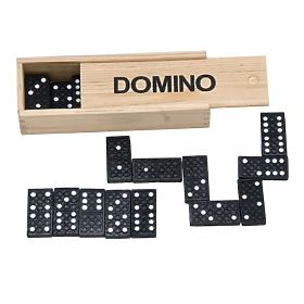 Klassisches Domino in Holzkiste