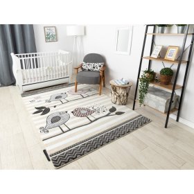 Kinderteppich PETIT - Vögel - beige-weiß, F.H.Kabis