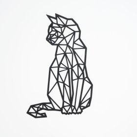 Geometrische Malerei aus Holz - Katze - verschiedene Farben, Elka Design