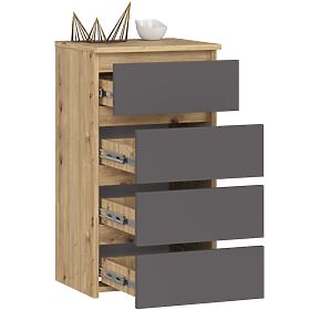 KOMMODE CL4 PK EICHE ARTISAN / GRAU