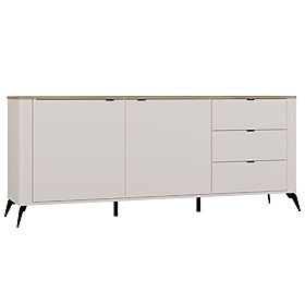 Kommode CORDOBA 2D3S Kaschmir Beige Eiche Castello Schrank 3 Schubladen Soft-Close
