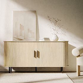 Kommode Gliss, abgerundet, Lamellen, helles Eichenholz, lectus