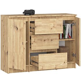 KOMMODE K100 2D 3SZ PK EICHE ARTISAN