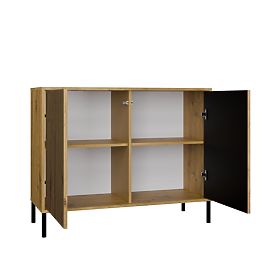 Kommode KAMARO 2D SLIM EICHE ARTISAN Lamellenfront Gerillt