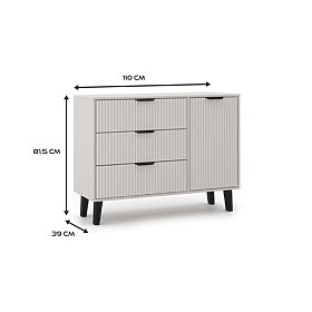 Kommode Scandi 1D3S SLIM KASCHMIR BEIGE
