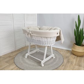 Korbbett mit Ausstattung für ein Baby – Beige, Ourbaby