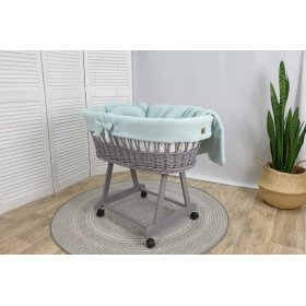 Korbbett mit Babyausstattung - neuwertig, TOLO