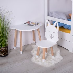 Kindertisch mit Stühlen - Liška - weiß, Ourbaby