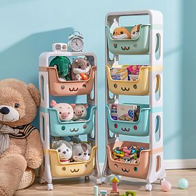 Kunststoffregal auf Rollen BOBBY mit 4 Ablagen