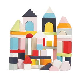 Le Toy Van Petilou Bunte Bausteine in Baumwolltasche 60 Stk.