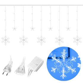 Lichterketten Schneeflocken und Sterne Weihnachtsbeleuchtung Vorhang 138LED