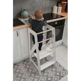 Montessori Lernturm Pola Scandi - weiß, LilaBaby