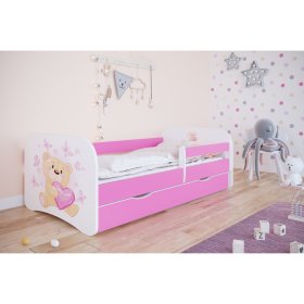 Kinderbett mit Barriere Ourbaby - Teddybär - rosa