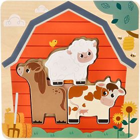 Mehrschichtiges Bauernhoftiere-Puzzle