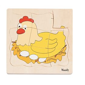 Mehrschichtiges Puzzle: Das Leben eines Huhns