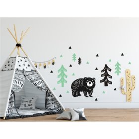Dekoration  Wand Bär in wald minze-schwarz, Mint Kitten