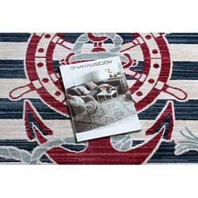 Moderner Kinderteppich TOYS 75324 KOTVA, unregelmäßige Form, creme, türkis, dunkelblau, F.H.Kabis