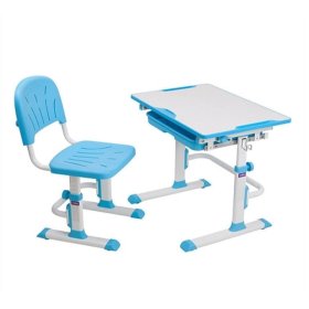 Kinderschreibtisch + Stuhl CUBBY LUPIN - blau, Fun-desk