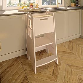 Montessori Holz-Lernturm - weiß, Ourbaby®