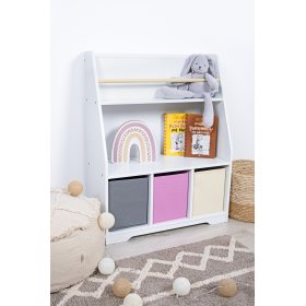Montessori Bücherregal Dusty Pink - weiß, FUJIAN GODEA