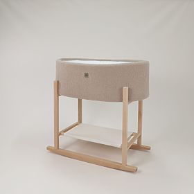 Moseskorb Teddy mit Holzgestell - Beige