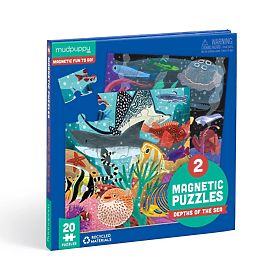 Mudpuppy Magnetisches Puzzle Tiefen des Meeres 2x20 Teile, Mudpuppy