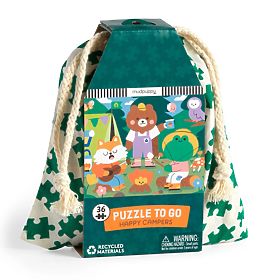 Mudpuppy Puzzle Fröhliche Camper im Stoffbeutel 36 Teile, Mudpuppy