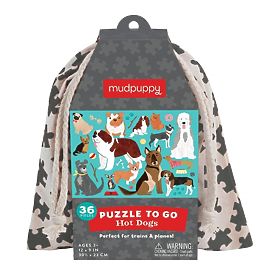 Mudpuppy Puzzle Hunde im Stoffbeutel 36 Teile, Mudpuppy