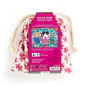 Mudpuppy Puzzle Kätzchen in einer Teetasse im Stoffbeutel 36 Teile, Mudpuppy