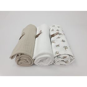 Musselinwindeln 3 Stück - beige