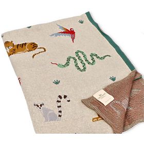 Nature Planet Decke aus Bio-Baumwolle Wilde Tiere