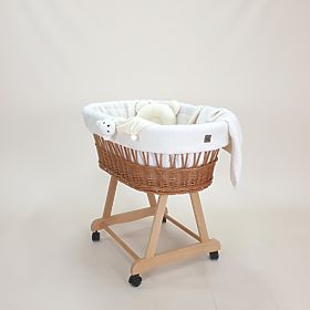 Natürlicher Weidenkorb Teddy Babybett - Ausstattung in Ecru, TOLO