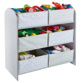 Spielzeug Organizer mit grauen und weißen Boxen, Moose Toys Ltd 