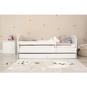 Ourbaby Kinderbett mit Barriere – weiß