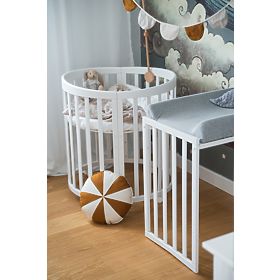 Ovales mitwachsendes Babybett Ruby 7in1 - weiß