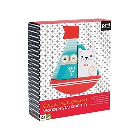 Petit Collage Holzstapelspiel Eule und Kätzchen, Petit Collage