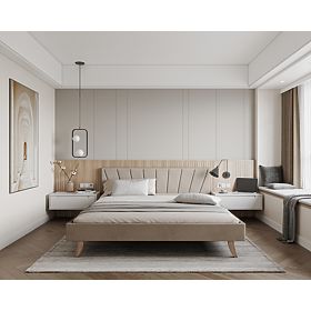 Gepolstertes Bett HEAVEN 120 x 200 cm - Creme, FDM