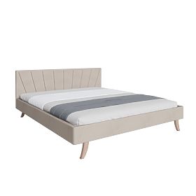 Gepolstertes Bett HEAVEN 120 x 200 cm - Creme, FDM