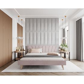 Gepolstertes Bett HEAVEN 120 x 200 cm - Puderrosa