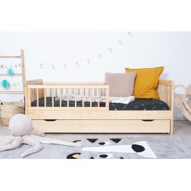 Kinderbett mit Barriere TEDDY - natur, Ourbaby