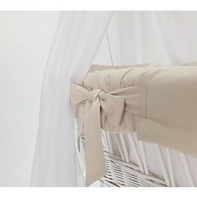 Weidenkörbchen mit Baumwollausstattung für Babys - Beige