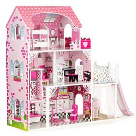 Puppenhaus aus Holz mit Victoria-Aufzug