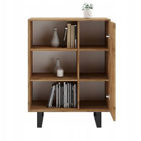 Regal Fondi Eiche Craft Gold - Schwarz, Lamellen Dekor