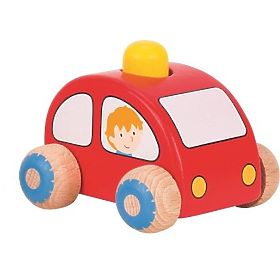 Rotes Auto mit Hupe