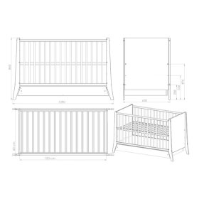 Kinderbett Cosmo 120x60 - weiß