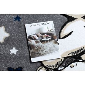 Runder Teppich PETIT ELEFANT, STERNE, grau